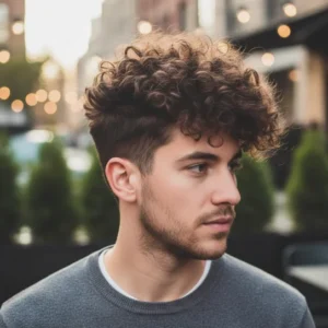 Mid Blowout Taper Curly Hair