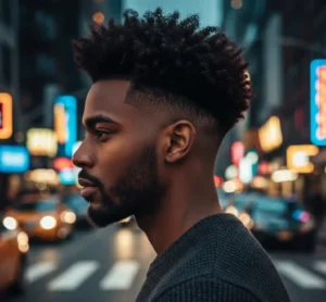 Low Blowout Taper Curly Hair