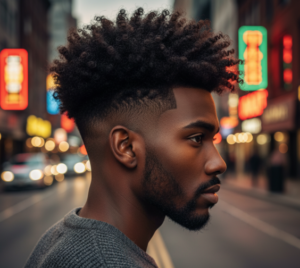 Mid Blowout Taper Curly Hair