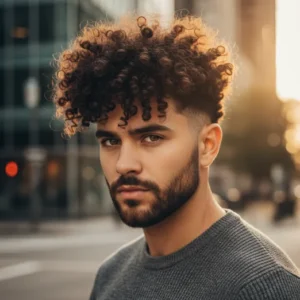 Low Blowout Taper Curly Hair