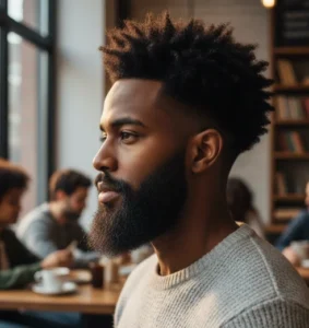 Blowout Taper Afro with Beard