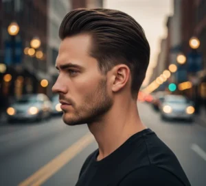 Blowout Taper Straight Hair Slick Back