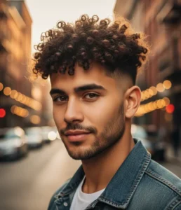 Textured Curly Blowout Taper