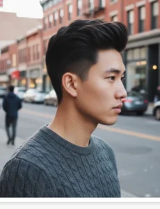 Middle Part Blowout Taper Fade