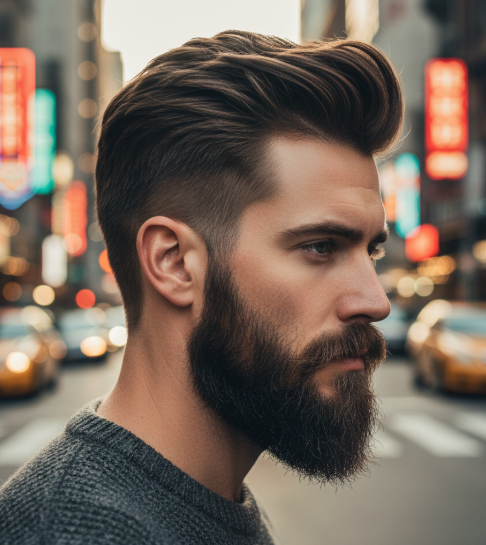 Mid Blowout Taper with Beard